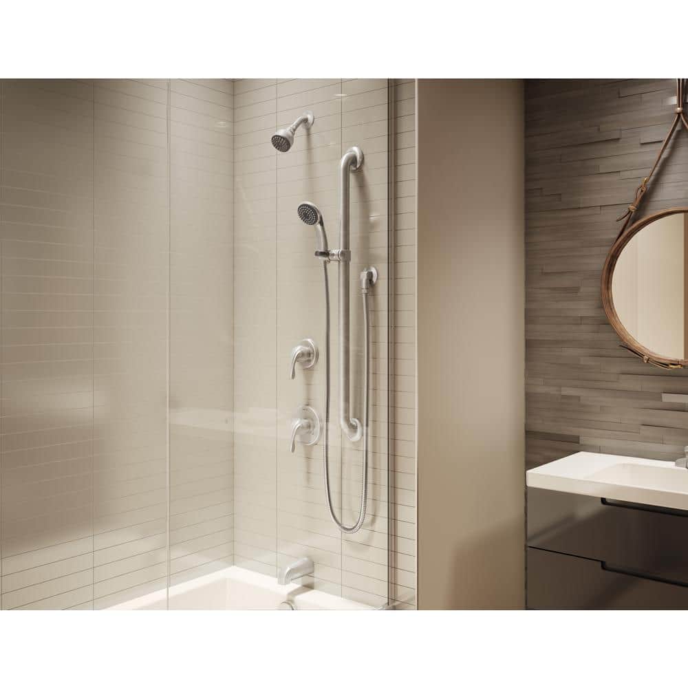 Satin Nickel Adjustable Multi-Head Tub and Shower System