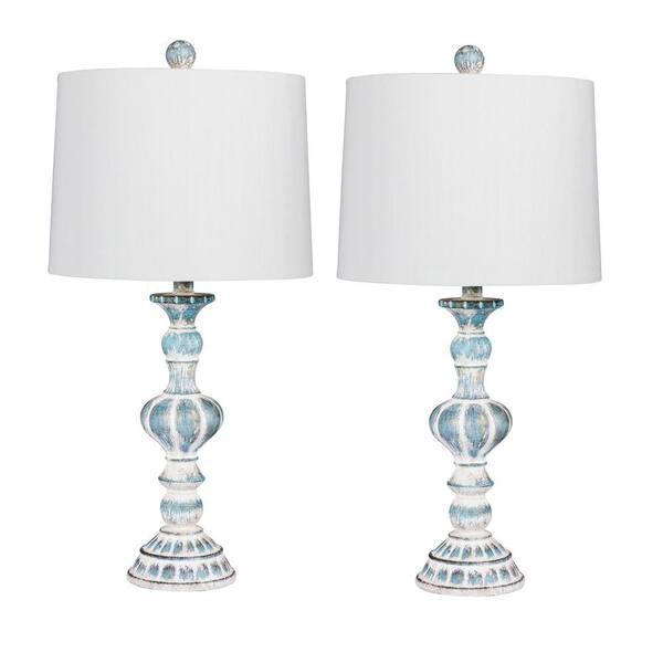 Candlestick Resin Table Lamps, Antique White Candlestick Table Lamp