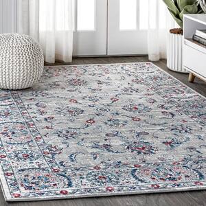 JONATHAN Y Modern Persian Vintage Light Grey/Red 8 ft. x 10 ft. Area ...