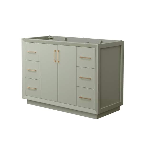 Wyndham Collection Strada 47.25 in. W x 21.75 in. D x 34.25 in. H Single Bath Vanity Cabinet without Top in Light Green