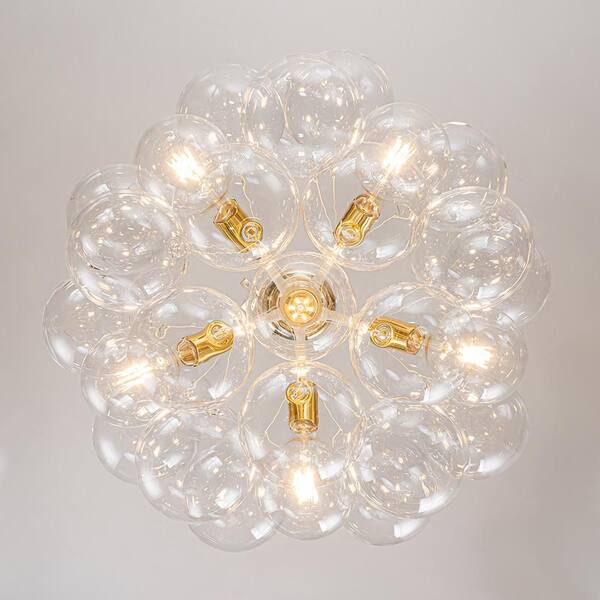 うー Novelbright BRIGHT1、Chandelier Y'INSP 6-Light White Unique Glass Bubble Chandelier with bulbs PTR