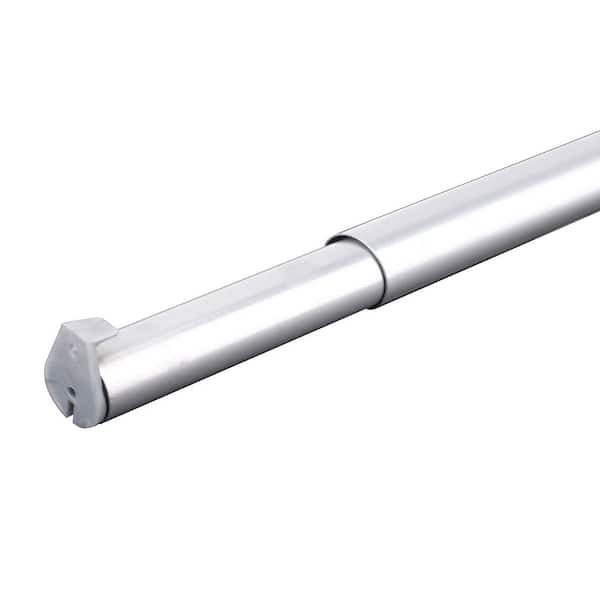 Closet Pro 72 in. to 96 in. Platinum Steel Adjustable Hanging Closet Rod with Fixed Flange