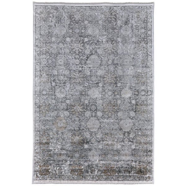 5 ft. x 7 ft. Gray, Silver Trellis Area Rug