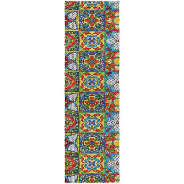 Dream Shag Premium Machine Washable Abstract ADS175 Kaleidoscope 2 ft. x 7 ft. Runner Rug