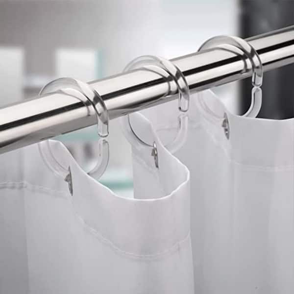 Shower Curtain Rings, Shower Curtain Hooks 12 Pcs Anti-Drop Round Shower  Rings for Curtain, Metal Shower Curtain Rings Rust Proof, Chrome Shower  Hooks