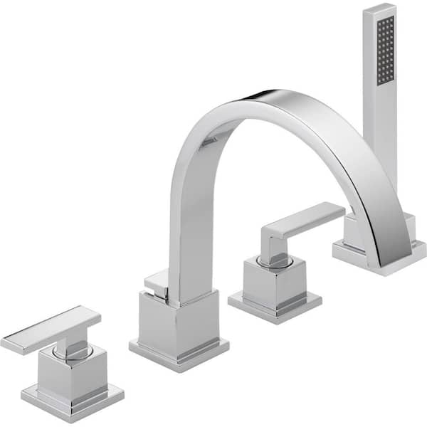 Delta Vero 2-Handle Deck-Mount Roman Tub Faucet with Hand Shower