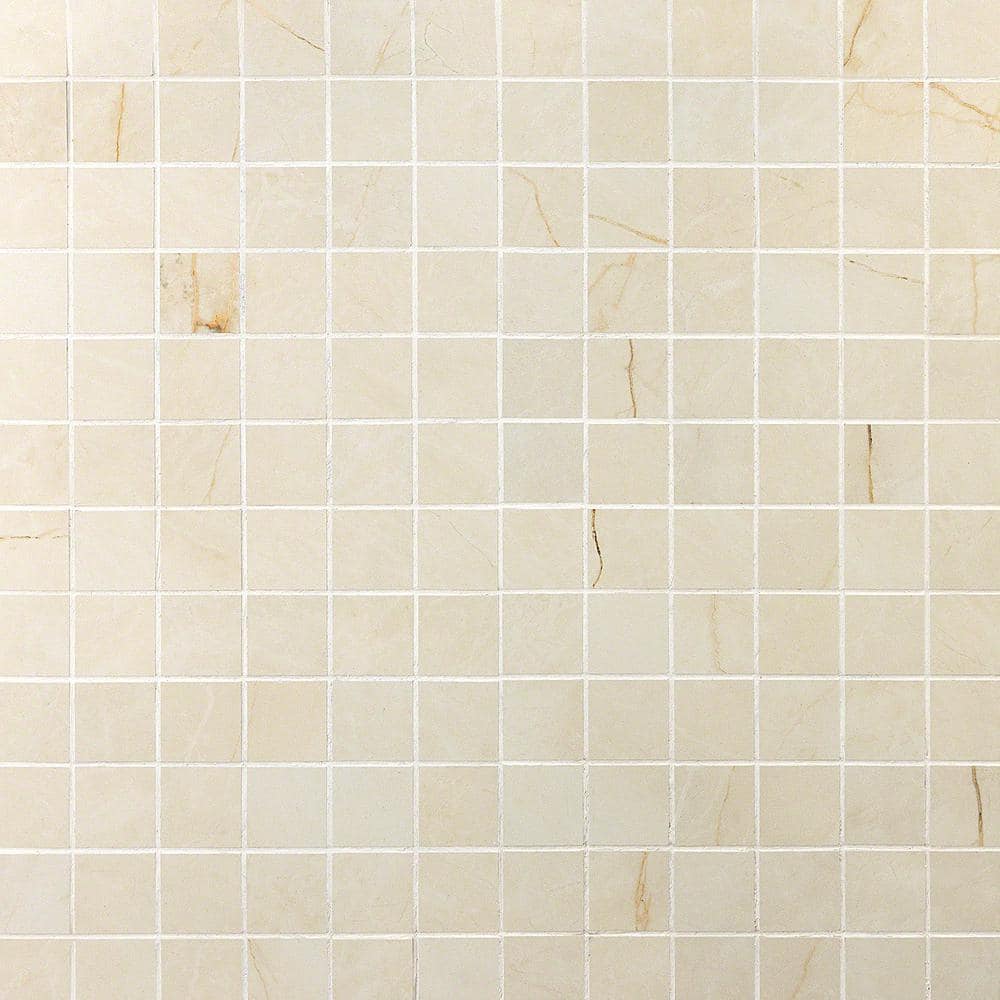 Marmo Beige 4 in. x 0.39 in. Matte Marble Look Porcelain Mosaic Tile Sample price history on PriceWatchPro
