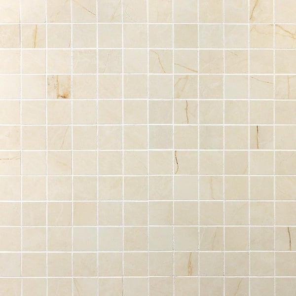 Ivy Hill Tile Marmo Crema 12 in. x 12 in. Matte Marble Look Porcelain Mosaic Tile (1 sq. ft./Sheet)