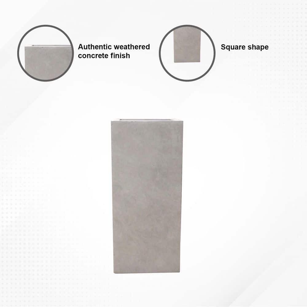 Kante 33" Tall Gray Lightweight Concrete Planter