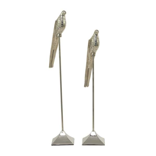 Litton Lane Silver Aluminum Bird Sculpture (Set of 2) 041592 - The Home ...