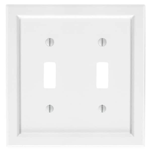 AMERELLE Woodmore 2-Gang White Toggle BMC Wood Wall Plate
