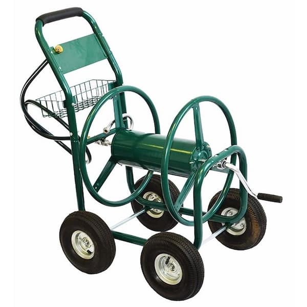 XtremepowerUS 300 ft. Outdoor Yard Water Hose Reel Cart with Steel Basket