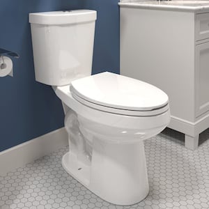 2-piece 1.28 GPF Dual Flush ADA Chair Height Elongated Toilet Map Flush 1000g, Soft-Close Seat Included