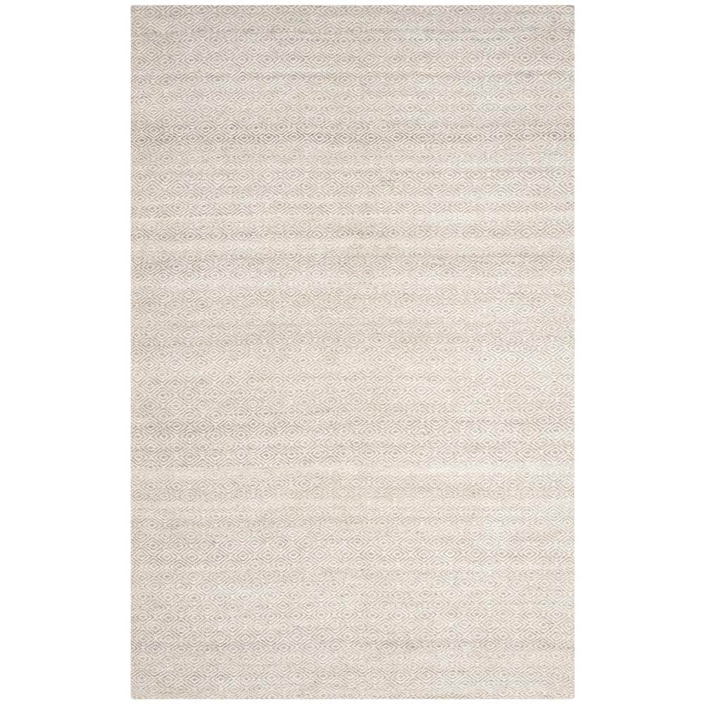 Hand Woven Nomadic Ivory & Silver Wool Area Rug 4' x 6'