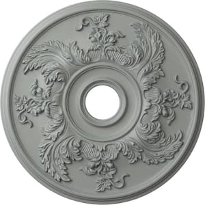 23-5/8" x 4-5/8" ID x 1-7/8" Acanthus Twist Urethane Ceiling Medallion (Fits Canopies upto 8-3/8"), Primed White