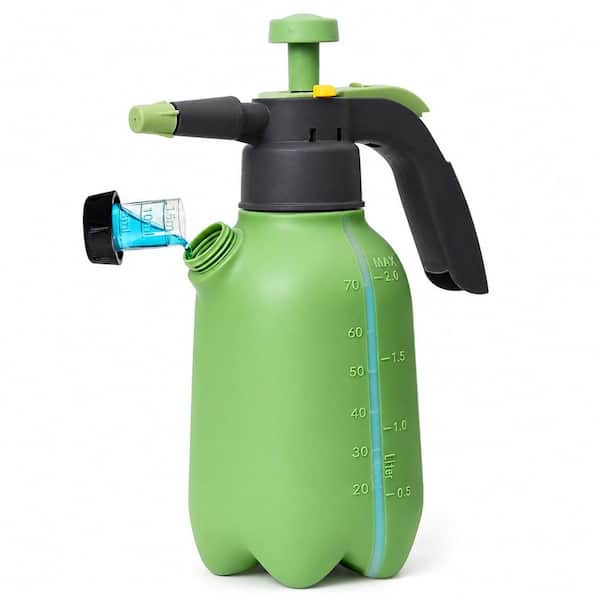 1/2 gal. Hand Pump Pressure Sprayer with Adjustable Nozzle Built-In Measuring Cup Chemical Resistant for Garden Care