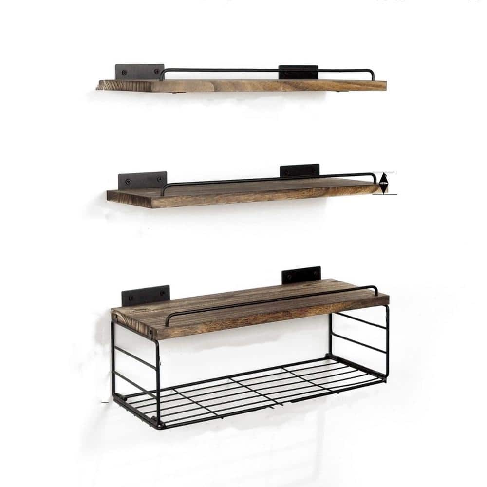 16.2 in. W x 5.9 in. D Brown Floating Bathroom Shelves Over Toilet, Decorat