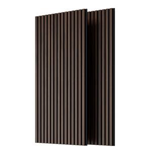 2-Piece Walnut Wood Panel Slat Acoustic Panels for Wall and Ceiling ...