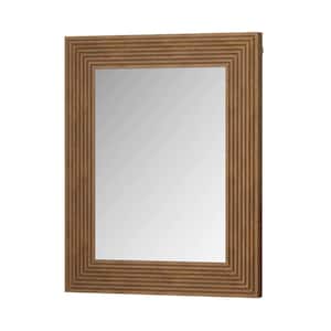 31.5 in. W x 39.37 in. H Rectangle Framed Orange Mirror Hangs Horizontally or Vertically wood Framed Bathroom Mirror