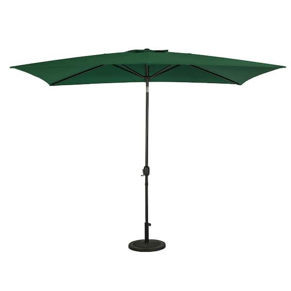 Island Umbrella Bimini 6.5 ft. x 10 ft. Polyester Rectangle Market Patio Umbrella in Hunter Green
