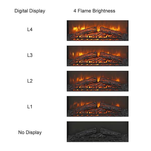 23 in. Electric Fireplace Insert with Log Set and Realistic Flame