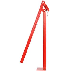 36 in. Steel T Post Puller Fence Post Puller for Round Fence Posts, Red