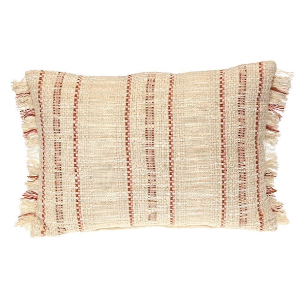 Transitional Stripes Beige 14 in. x 20 in. Pillow