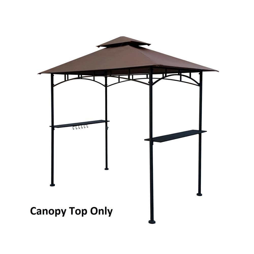 Brown Polyester Replacement Canopy Top for 8 ft. x 5 ft. Grill Gazebo