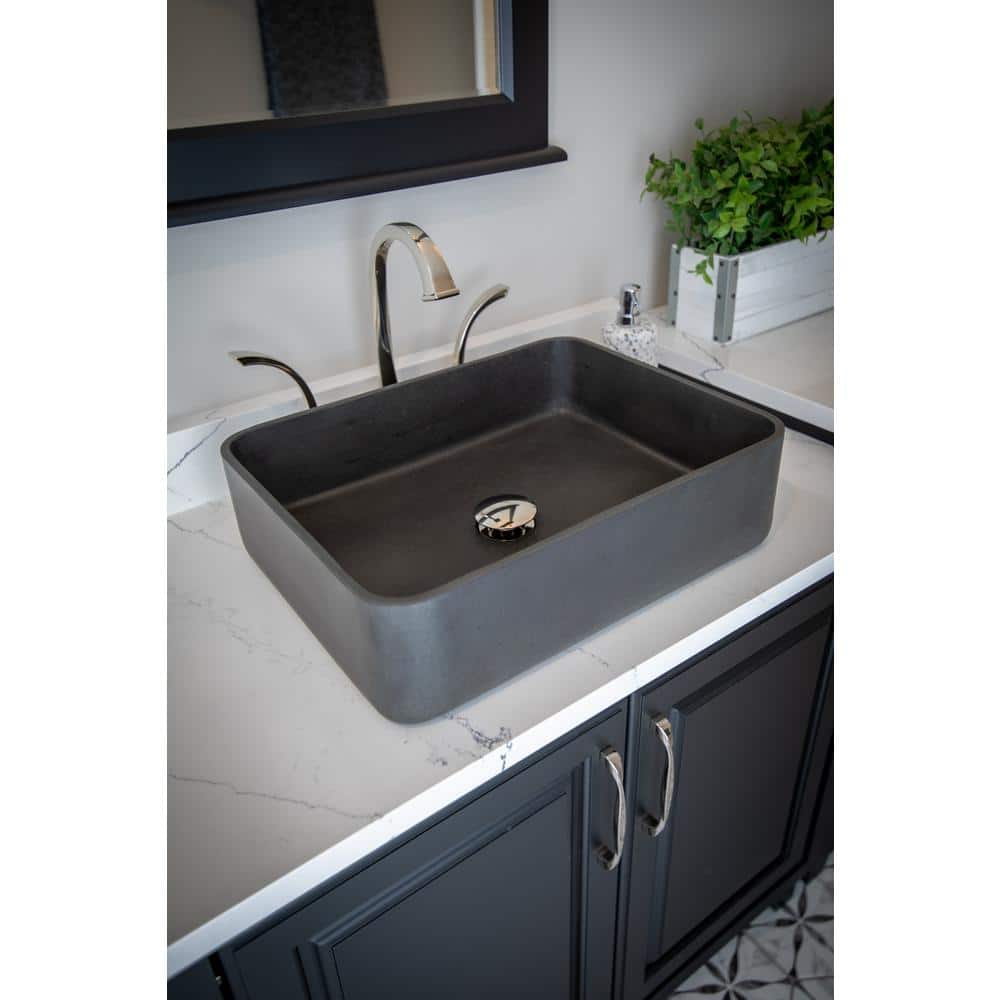 Eden 19'' Black Lava Stone Rectangular Vessel Sink