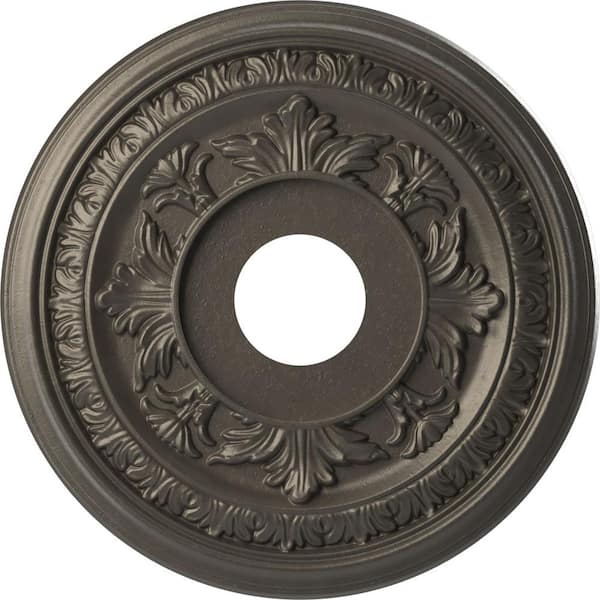 Ekena Millwork 16" O.D. x 3-1/2" I.D. x 1" P Baltimore Thermoformed PVC Ceiling Medallion in Universal Aged Metallic Weathered Steel