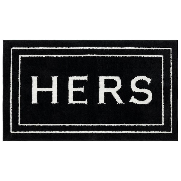 Mohawk Home Hers 24 in. x 40 in. Ebony Black Polyester Machine Washable Bath Mat