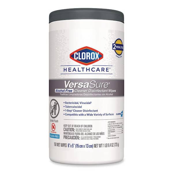 VersaSure 6.75 in. x 8 in. 150-Count White 1-Ply Cleaner Disinfecting Wipes, Can
