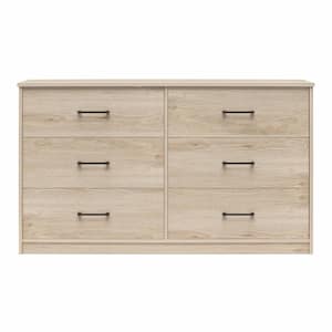 Pearce 6-Drawer 54 in. Wide Dresser, Light Oak