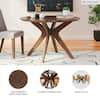 Lyncott Contemporary Brown Wood Dining Table 45 in.