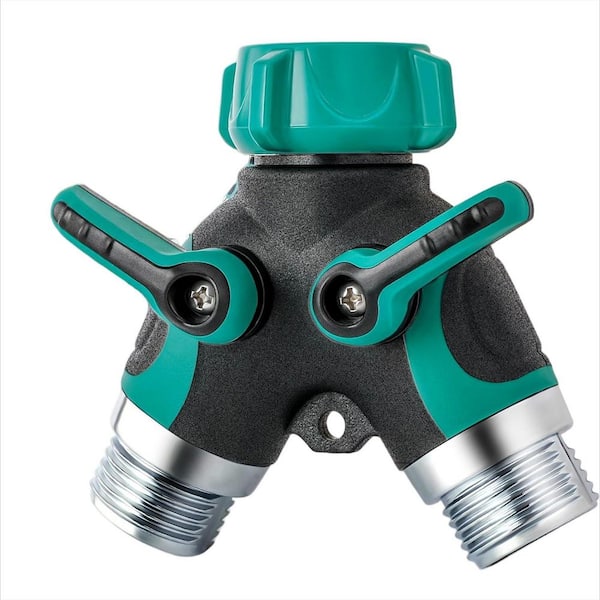 Garden Hose Splitter 2 Way 3/4 Inch Faucet Y Connector With Shut Off Valve, Garden Supplies Water Hose Splitter Adapter
