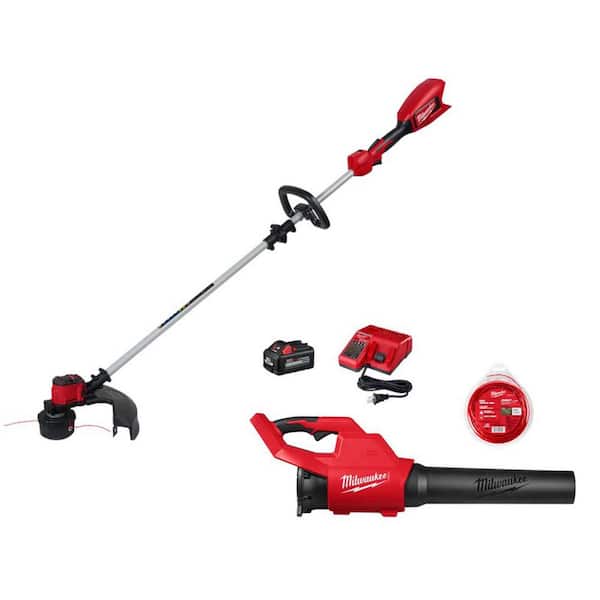 M18 Brushless 18V 16 in. Cordless Battery String Trimmer Kit w/ M18 Brushless Blower, 0.080 in. x 150 ft. Trimmer Line