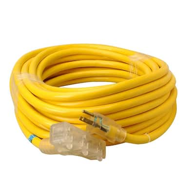 Yellow Jacket 50 ft. 10/3 SJTW Outdoor Heavy-Duty Extension Cord with T ...