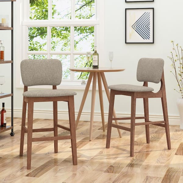 Fessenden 42.37 in. Beige Upholstered Bar Stool (Set of 2)