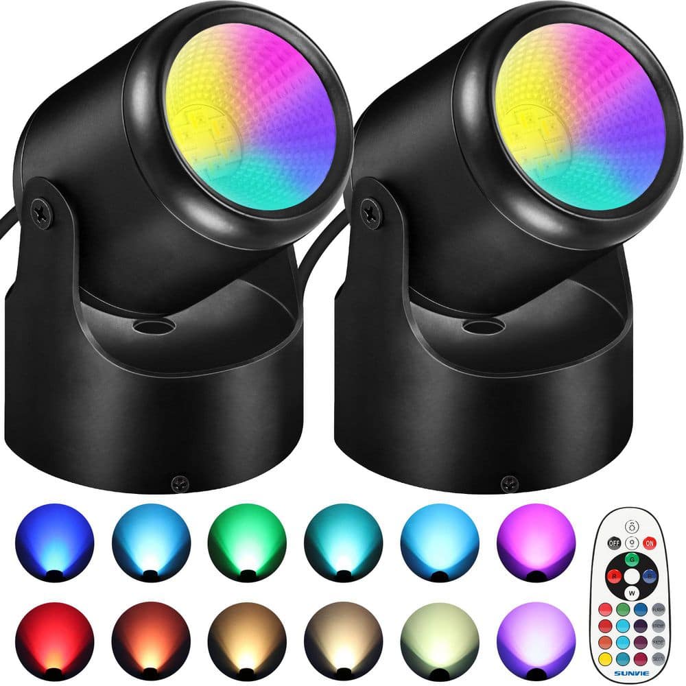 BeamBox Black Plug-In LED Integrated Landscape Flood Light RGBW