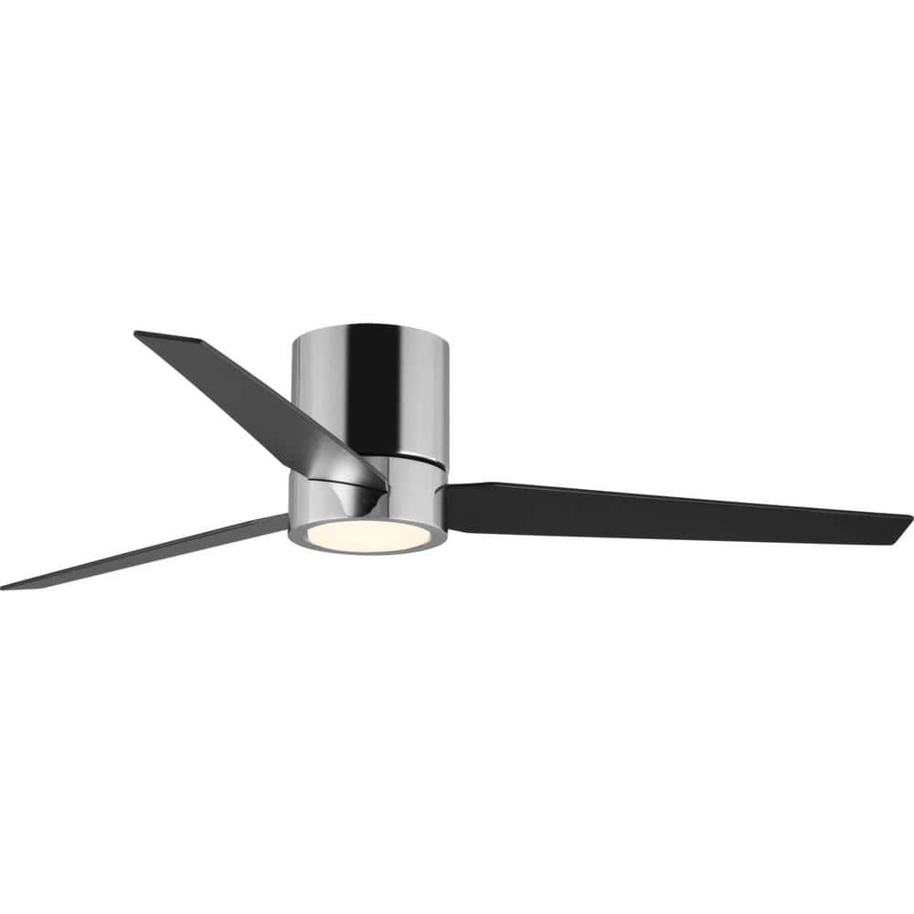Braden 56'' Polished Chrome 3-Blade Hugger Ceiling Fan with LED Light