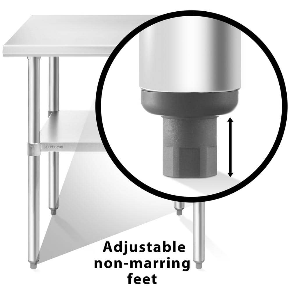 48" Stainless Steel Commercial Kitchen Prep Table with Undershelf