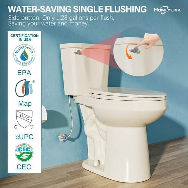 HOMLYLINK 21 in. Tall Seat 2-Piece Toilet 1.28 GPF Single Flush