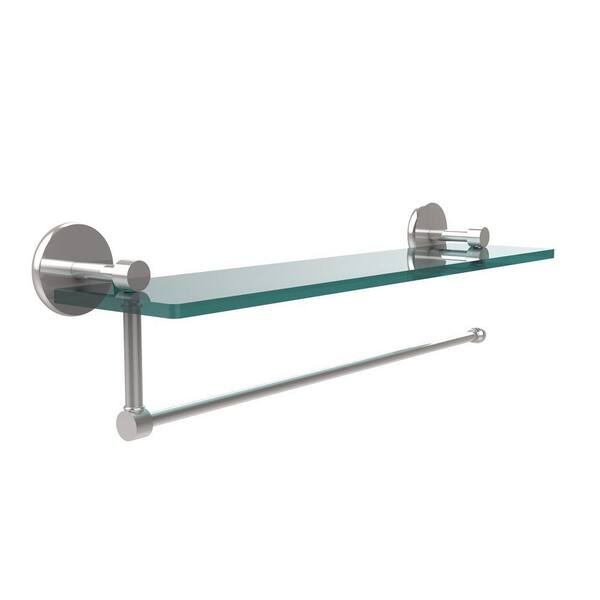 Allied Brass Prestige Skyline 22 in. L x 5 in. H x 5 in. W Paper Towel Holder with Clear Glass Shelf in Polished Chrome