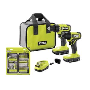 ONE+ 18V Cordless 2-Tool Combo Kit w/ Drill/Driver, Impact Driver, (2) 1.5 Ah Batteries, Charger, & 70-Piece Driving Kit