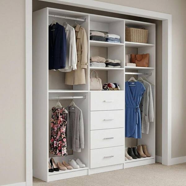MODULAR CLOSETS Alto Collection 54 in. W White Wall Mounted Double