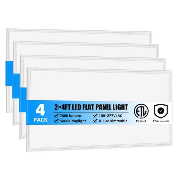 KOAOEIRS 2 ft. x 4 ft. 7800 Lumens Integrated LED Flat Panel Light ...