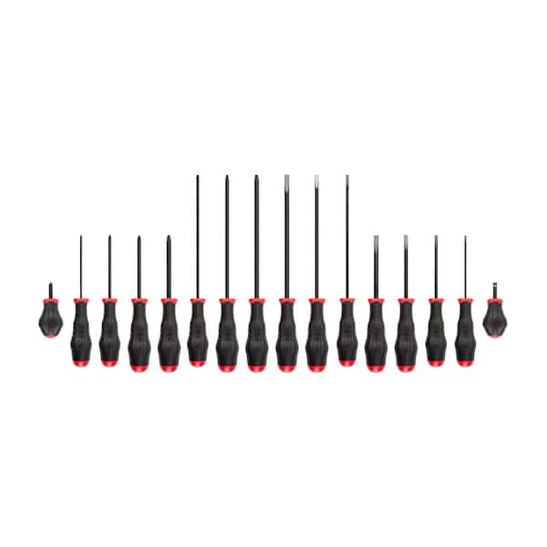 High-Torque Black Oxide Blade Screwdriver Set, 16-Piece (#0-#3,1/8-5/16 in.)