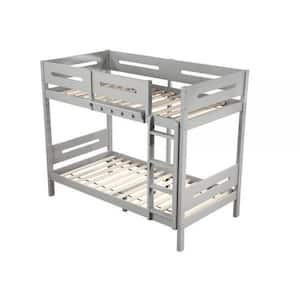 Asin Gray Twin Adjustable Bunk Bed with Ladders