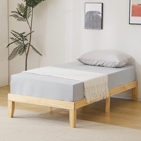Karl home Yellow Wood Frame Pine Wood Twin Platform Bed Single Bunk Bed