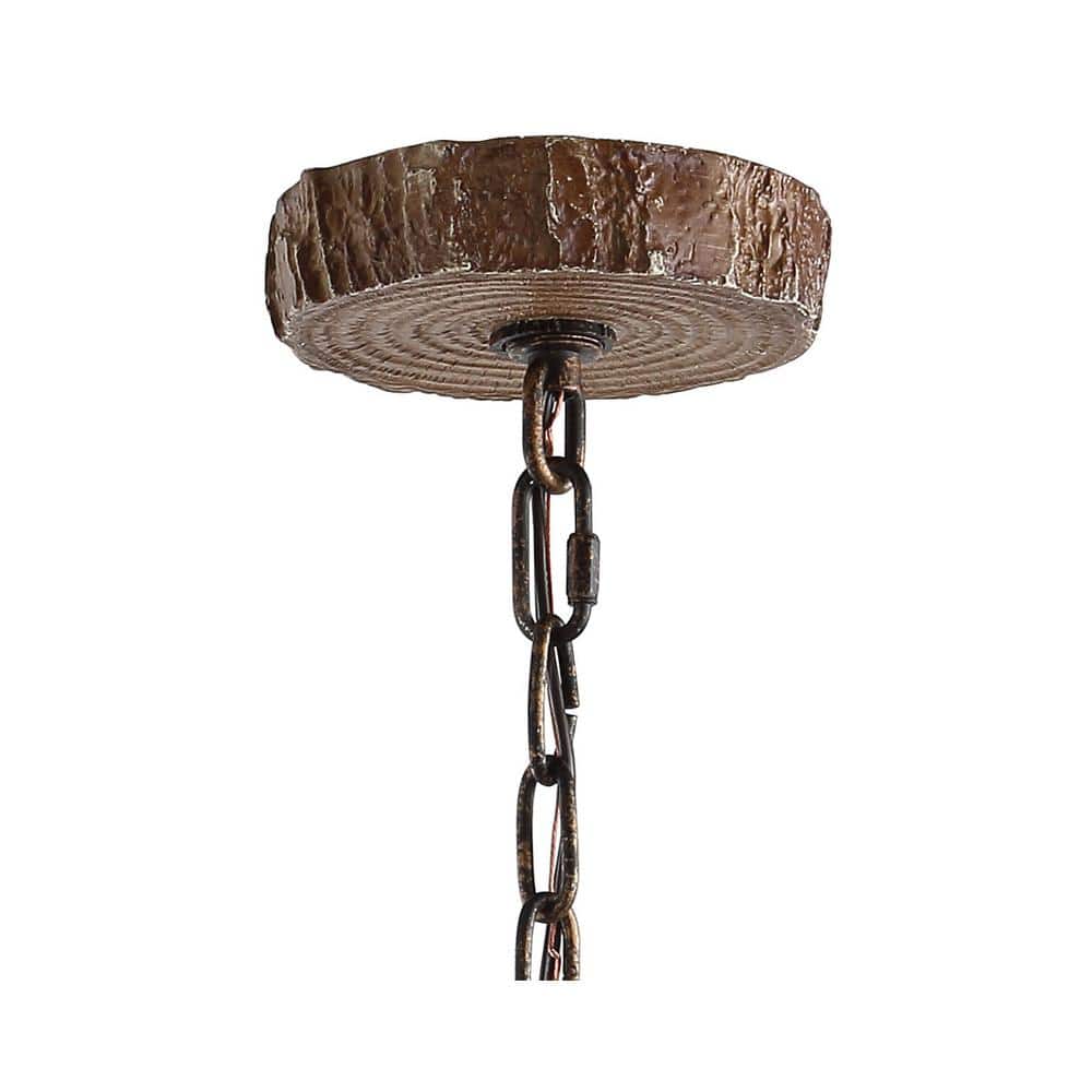 Eldora 18" Brown Resin Antler 3-Light Chandelier
